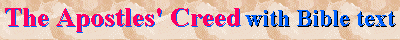 Banner: The Apostle's Creed with Bible text